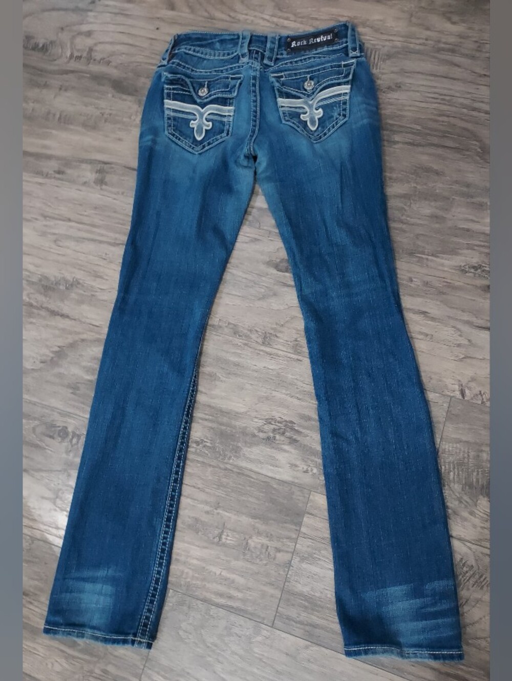 Rock Revival Women's Straight Leg Jeans in Blue Denim